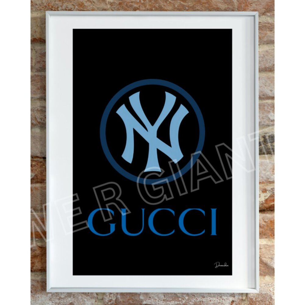 Gucci Yankees Print 11x17 Wall Art by The Artist Denardai